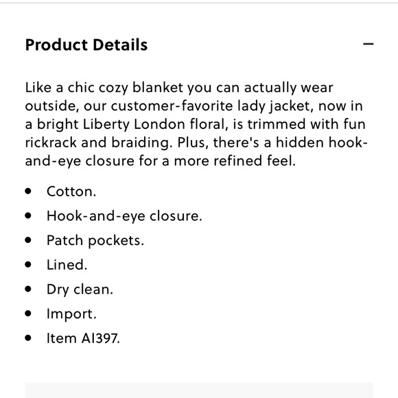 J. CREW Quilted Lady Jacket in Liberty Margaret Annie Floral Print, Size 10 - Picture 4 of 11